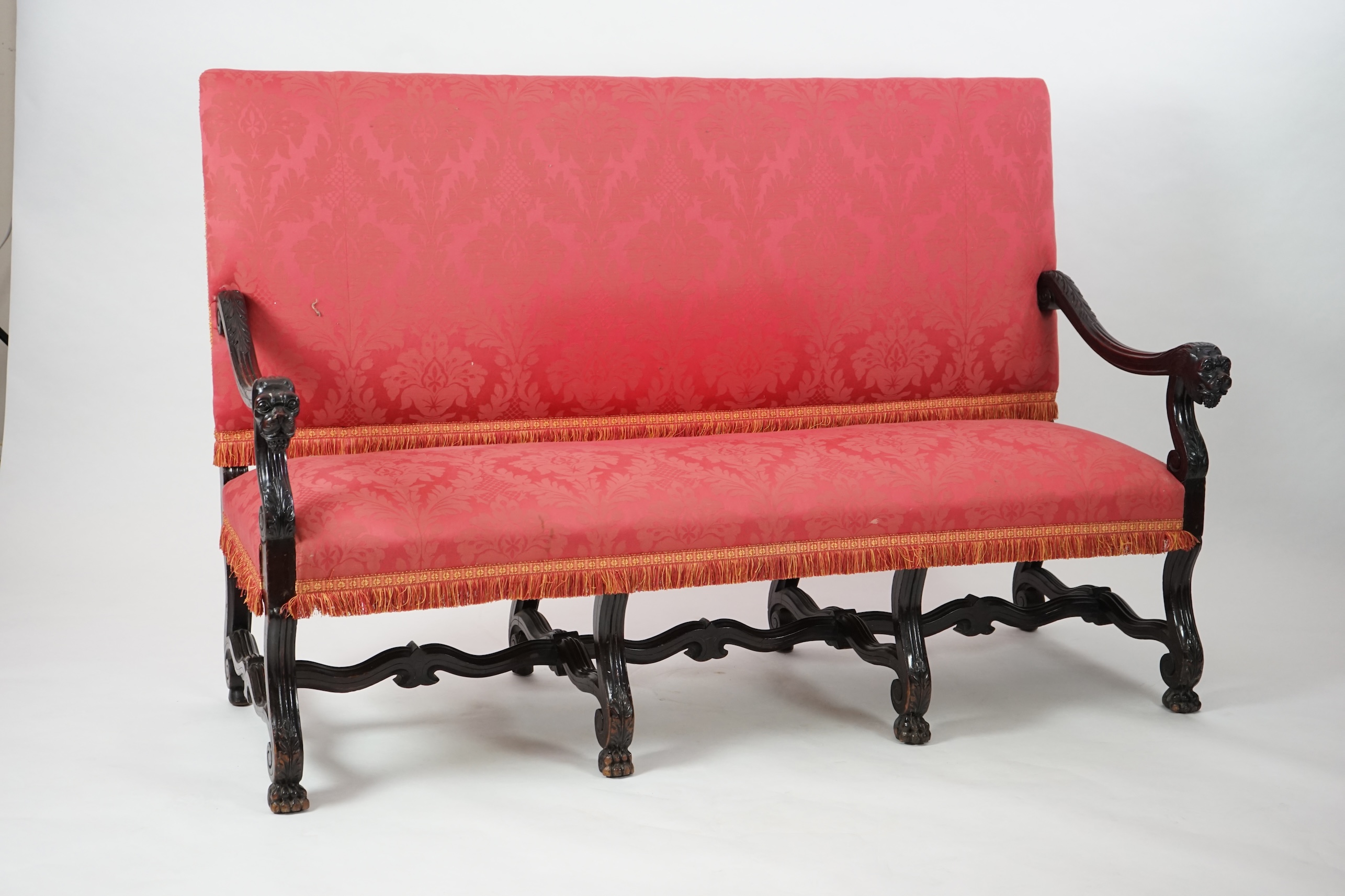 A 17th century style walnut settee